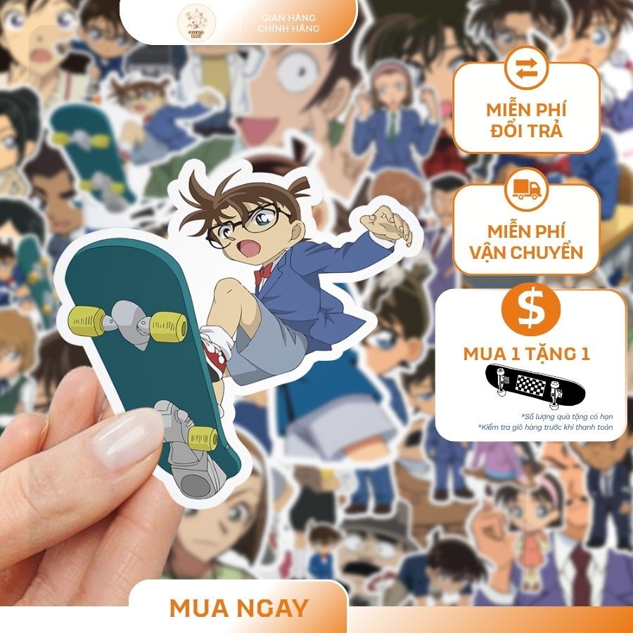 SET 50 Miếng Sticker Decal Thám Tử Lừng Danh Conan Detective Conan ...
