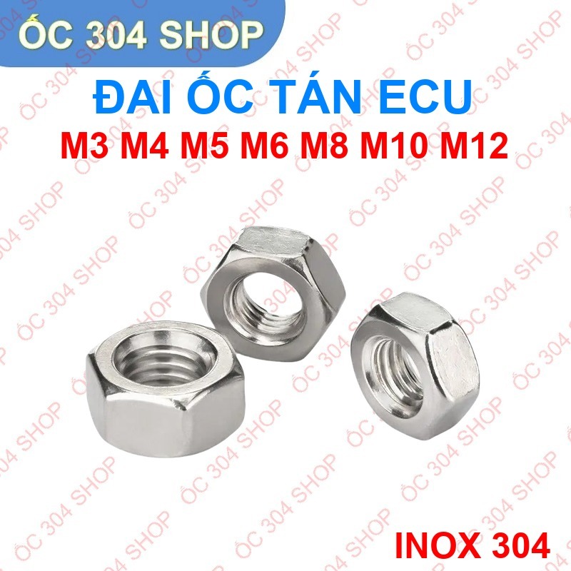 Ecu Inox 304 - Tán Dẹp Dùng Cho Bulong, Ty Ren - Chống Ăn Mòn - Size M4 ...