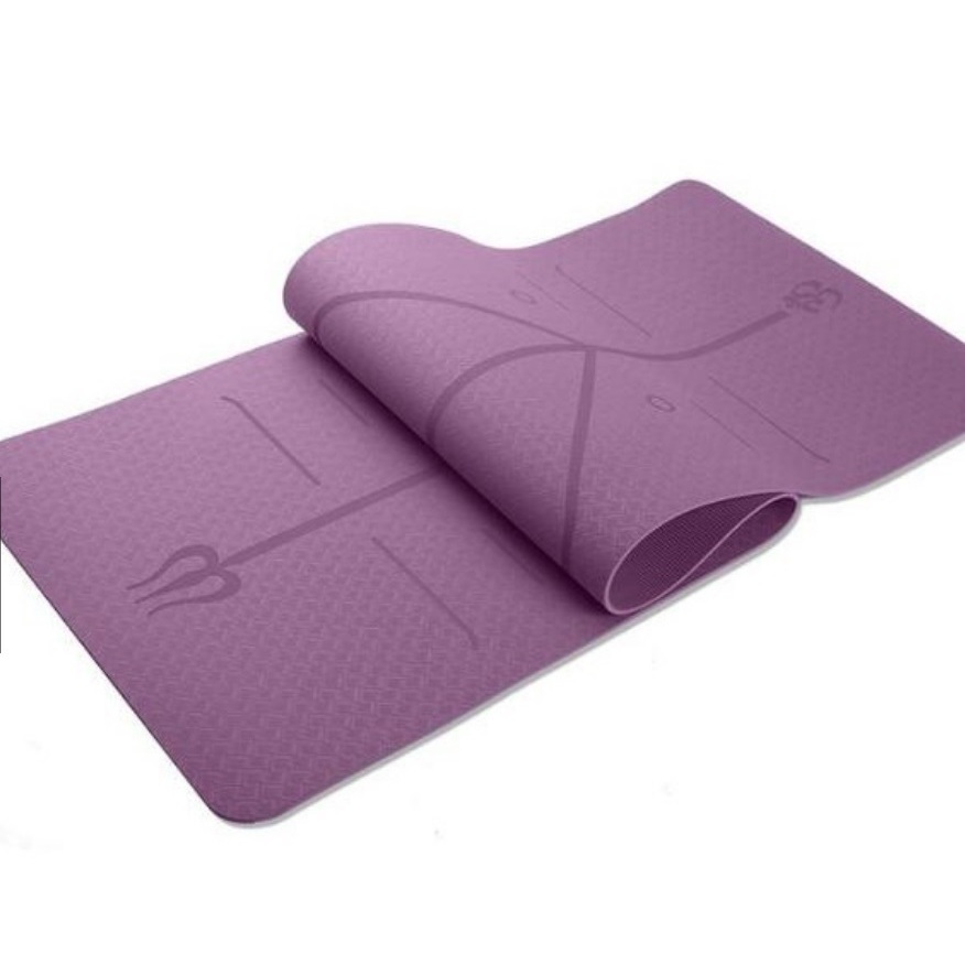 Thảm Yoga Có Kẻ Định Tuyến Dày 8mm 1 Lớp - Hỗ trợ tập luyện chuẩn dáng, Êm ái, Chống Trơn