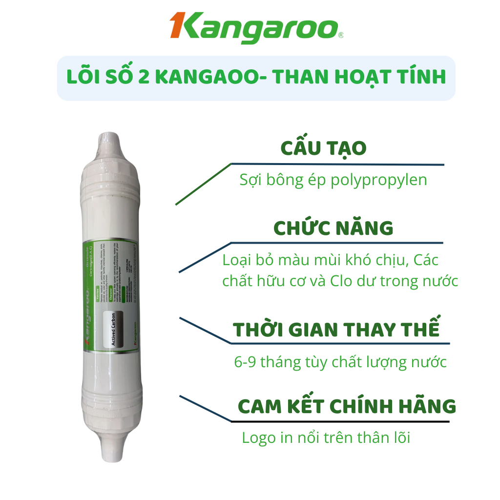 Combo Lõi Lọc Nước 123 HK Kangaroo Đúc Dùng Cho Model KG100HK, KA10A4, KG10A5, KG100ES, KG100ES1, KG100EO, KG61A3...