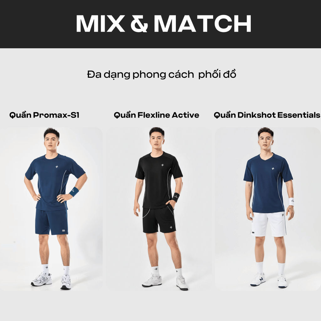 [MUA 4 GIẢM 20%]Áo thun Tshirt thể thao nam Pickleball Tennis FlexLine Active thấm hút, thoáng khí, Coolmate
