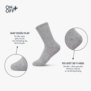 Hộp combo 5 đôi tất nữ cotton cổ trung ESSENTIAL kháng khuẩn khử mùi ONOFF - 16AQ25A479