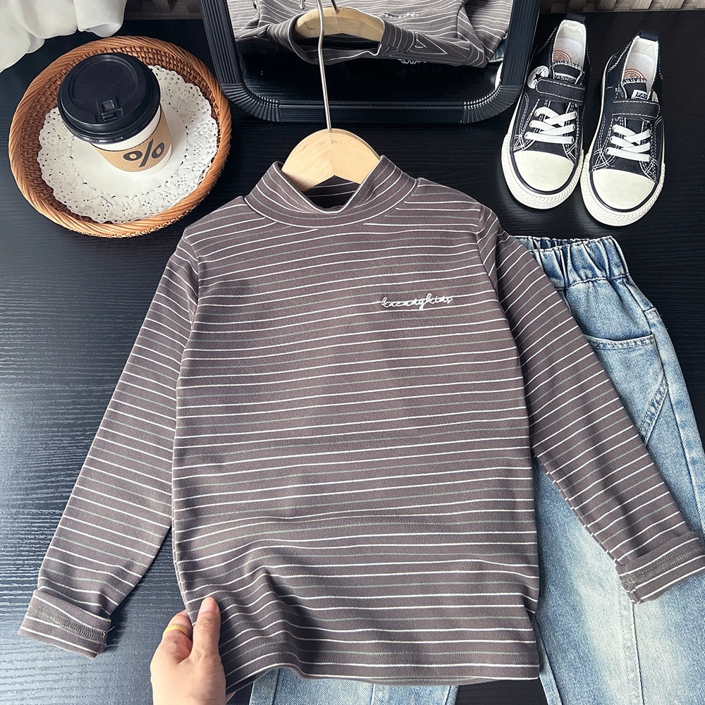 Áo giữ nhiệt cổ cao, áo thun cotton dài tay cho bé trai bé gái ấm áp KACADY NUGGAP