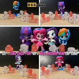 Set 1 Búp bê Pony và 6 Ngựa Hasbro mini phiên bản đặc biệt - Đồ chơi BEE VNXK