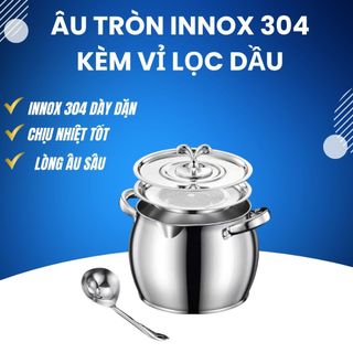 Âu Inox 304 Có Nắp Đậy Kín Size 1L & 4L – Tay Cầm Tiện Dụng, Bảo Quản Dầu Mỡ & Thực Phẩm An Toàn
