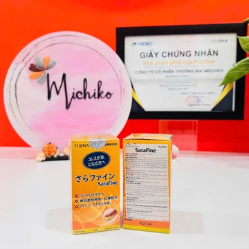 [Hàng chính hãng + Xuất VAT] Viên Uống Hỗ Trợ Giảm Mỡ Máu Ổn Định Fujina Sarafine Michiko Nhật Bản 80 viên