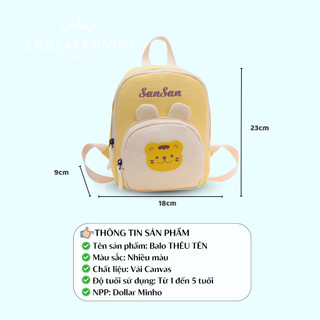 (Thêu Tên) Balo Mini Thời Trang Cho Bé 1-5 Tuổi, In Hình Thú, Phong Cách Cute Phù Hợp Cho Cả Bé Gái Và Bé Trai