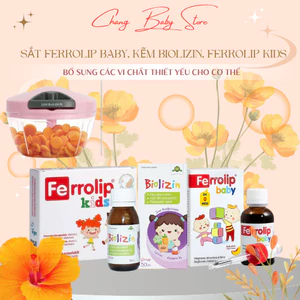 Mua 3 Sản Phẩm Sắt Ferrolip Baby, Kẽm Biolizin, Ferrolip Kids Tặng Máy Xay Tỏi Ớt