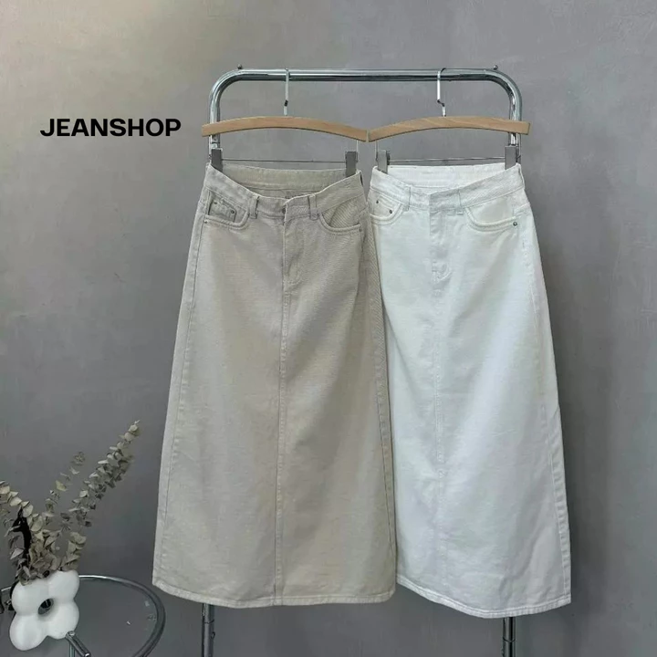 Chân Váy Jean Chữ A Xẻ Tà Sau – Dáng Dài, Chất Jean QC Cao Cấp, Chân Váy Maxi Nữ – Jeanshop