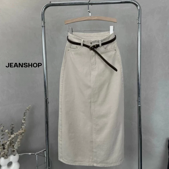 Chân Váy Jean Chữ A Xẻ Tà Sau – Dáng Dài, Chất Jean QC Cao Cấp, Chân Váy Maxi Nữ – Jeanshop