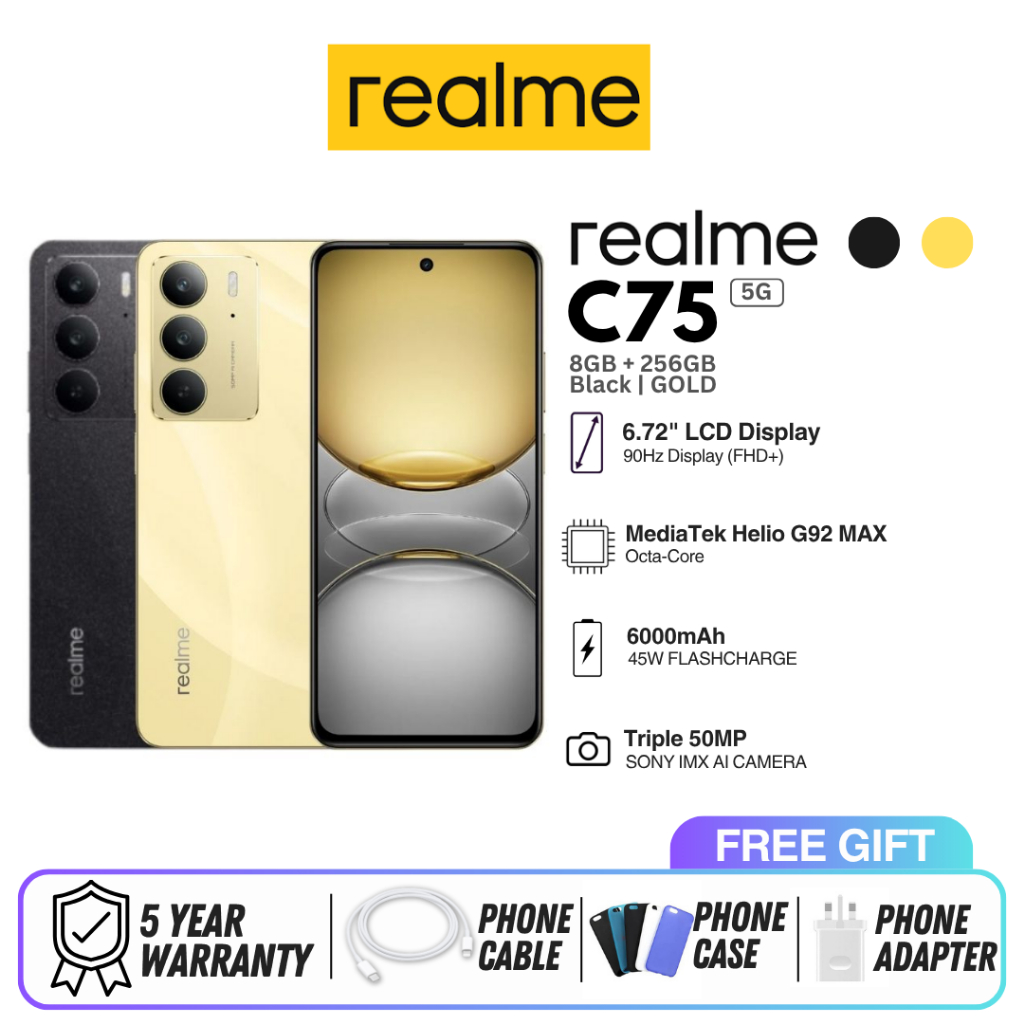 Điện Thoại Realme C75 8GB/256GB - Hàng Chính Hãng