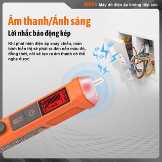 Homtools HM65 Máy kiểm tra điện áp 12-1000V Máy kiểm tra điện áp AC kỹ thuật số không tiếp xúc với màn hình LCD NCV