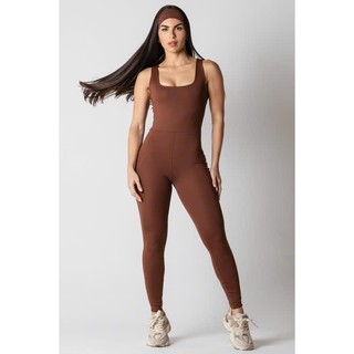 Bộ Jumpsuit thể thao nữ ôm dáng – Đồ tập yoga gym liền thân co giãn 4 chiều, tôn dáng body hãng GIRLFRIEND