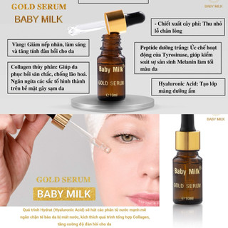 [Mới] Serum Dưỡng Trắng Ngăn Ngừa Nám Mụn Gold Serum - Baby Milk 10ml - Hàng Hiệu Cao Thiên Nhi