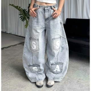 QUẦN JEANS PHỐI TÚI ĐEO CHÉO THÁO RỜI PREMIUM FORM RỘNG TÔN DÁNG NAM NỮ ĐAI SIẾT EO | SSSTORE.AESTHETIC