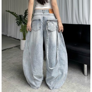 QUẦN JEANS PHỐI TÚI ĐEO CHÉO THÁO RỜI PREMIUM FORM RỘNG TÔN DÁNG NAM NỮ ĐAI SIẾT EO | SSSTORE.AESTHETIC
