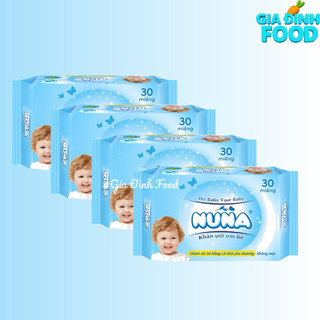 Khăn Ướt Em Bé NUNA 30 Tờ - Không Mùi Cao Cấp- Khăn Ướt Nuna Du Lịch mềm mại, An Toàn