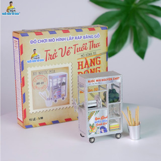 Mô hình gỗ tự lắp ráp DIY- Thế Giới Tí Hon- Hàng Rong- XE NƯỚC MÍA - HR01 (Sản phẩm không kèm keo)