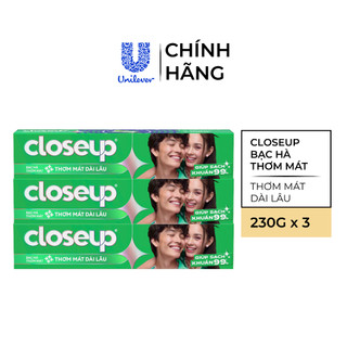 Combo 3 Kem Đánh Răng Closeup Cho Hơi Thở Thơm Mát Bất Tận 230G/Tuýp