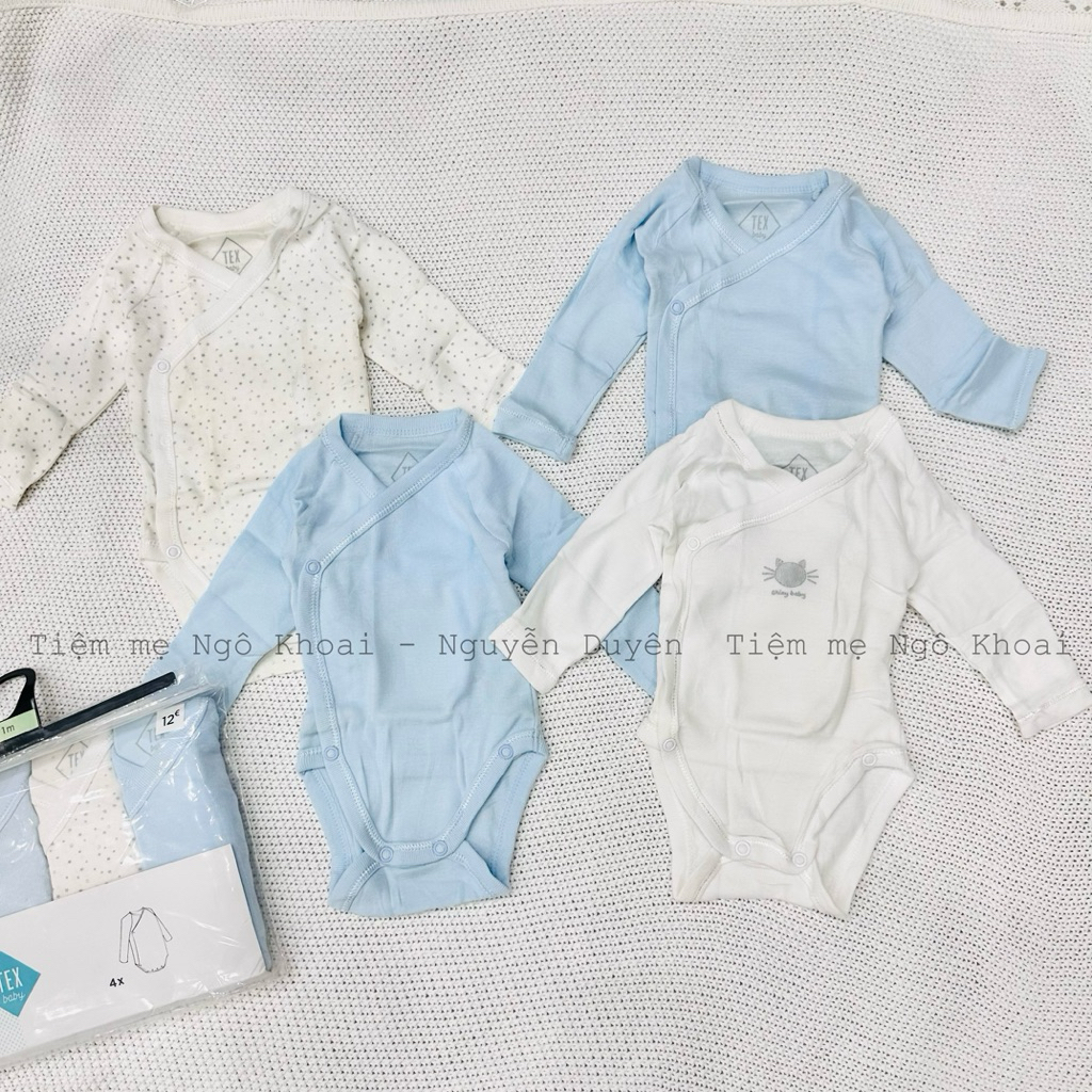 [MD163] Set 4 body TEX cài chéo kimono chất liệu cotton mềm mát cho bé yêu