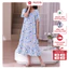 Váy đầm ngủ ngắn tay mặc hàng ngày vải Cotton lụa thoáng mát, váy lanh mặc bầu mã VAV0494
