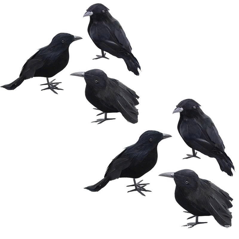 Quạ Đen giả Trang Trí Bàn Tiệc Halloween