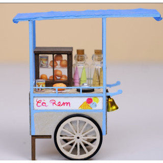 Mô hình gỗ tự lắp ráp DIY- Thế Giới Tí Hon- Hàng Rong- XE KEM - HR05 (Sản phẩm không kèm keo)