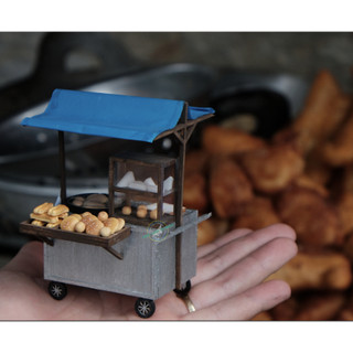 Mô hình gỗ tự lắp ráp DIY- Thế Giới Tí Hon- Hàng Rong- XE BÁNH BÒ BÁNH TIÊU - HR07 (Sản phẩm không kèm keo)