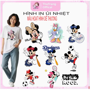 Hình in ủi nhiệt-HÌNH HOẠT HÌNH DỄ THƯƠNG ủi áo tại nhà bằng bàn ủi-miếng vá áo rách-theo yêu cầu CHAT SHOP
