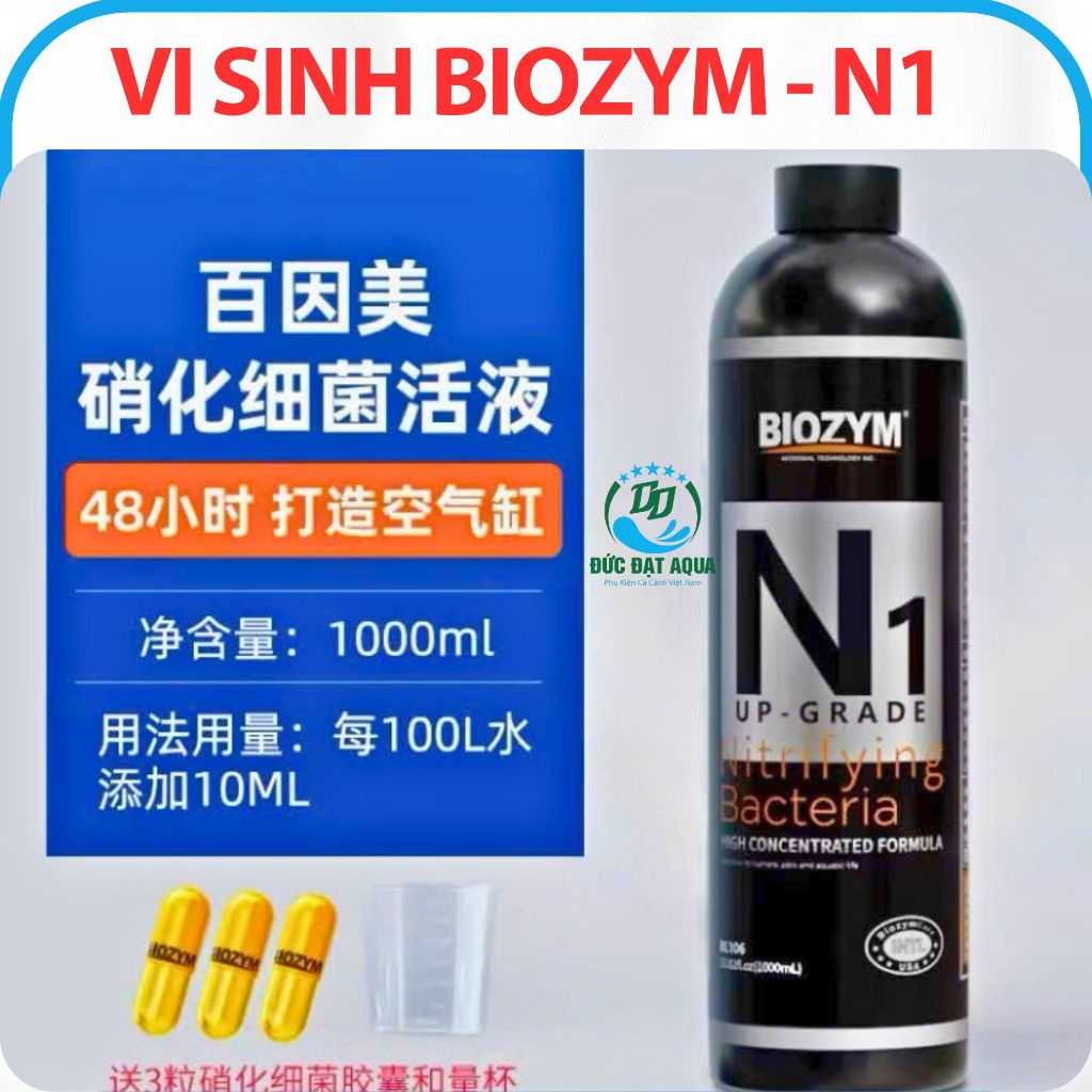 Vi Sinh sống. Biozym N1, 500ml- 1000ml Phân Hủy Amoniac, làm trong Nước, giảm mùi hôi tanh Thủy Sinh 6