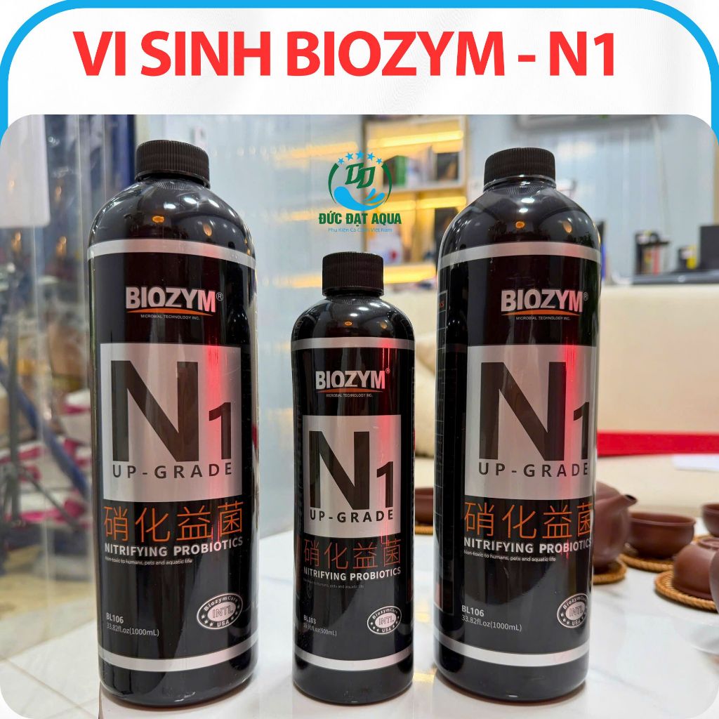 Vi Sinh sống. Biozym N1, 500ml- 1000ml Phân Hủy Amoniac, làm trong Nước, giảm mùi hôi tanh Thủy Sinh 5