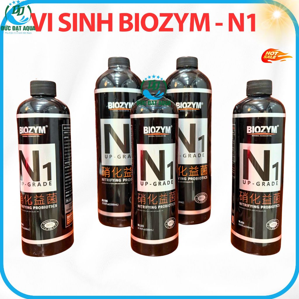 Vi Sinh sống. Biozym N1, 500ml- 1000ml Phân Hủy Amoniac, làm trong Nước, giảm mùi hôi tanh Thủy Sinh 7