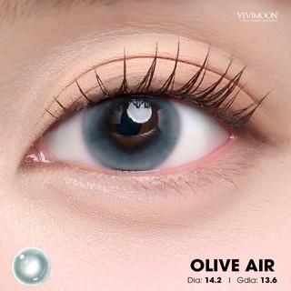 Lens cận khóa ẩm VIVIMOON màu xanh Olive Air, kính áp tròng hạn sử dụng 1 tháng