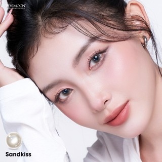 Lens cận khóa ẩm VIVIMOON màu nâu cát ánh vàng Sandkiss, kính áp tròng hạn sử dụng 1 tháng