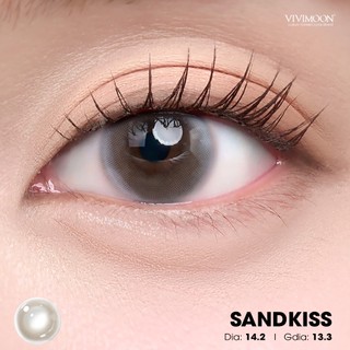 Lens cận khóa ẩm VIVIMOON màu nâu cát ánh vàng Sandkiss, kính áp tròng hạn sử dụng 1 tháng