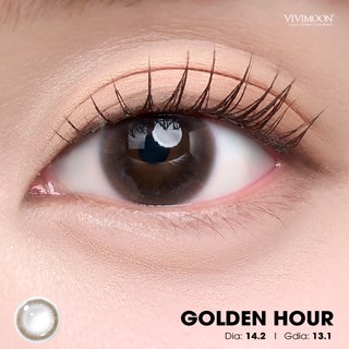 Lens cận khóa ẩm VIVIMOON màu nâu tự nhiên Golden Hour, kính áp tròng hạn sử dụng 1 tháng