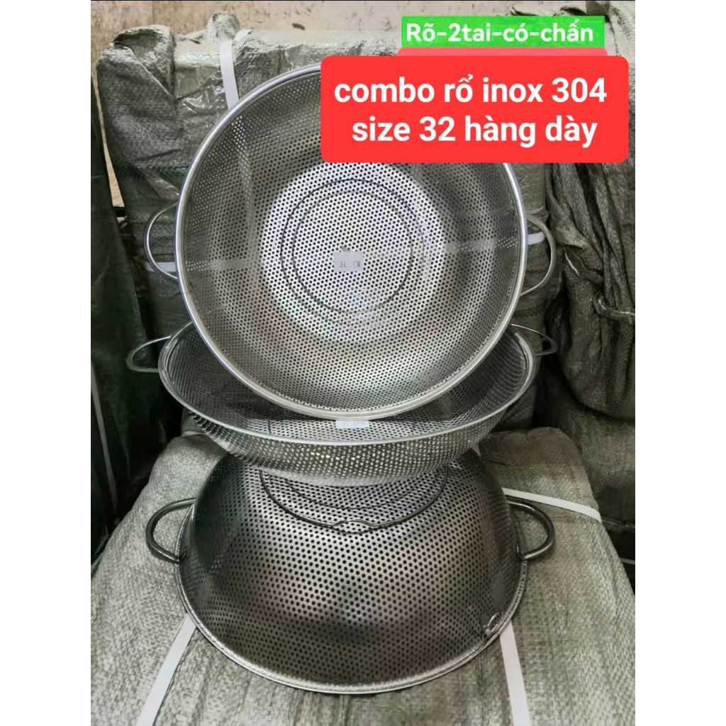 combo 3 Rổ inox 304.(size 32) | Shopee Việt Nam