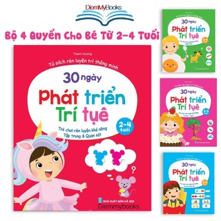 Sách- Bộ 4 Quyển 30 Ngày Phát Triển Trí Tuệ Mẹ Hỏi Bé Trả Lời Dành Cho Trẻ 2 3 4 Tuổi Rèn Luyện Khả Năng Tư Duy Quan Sát