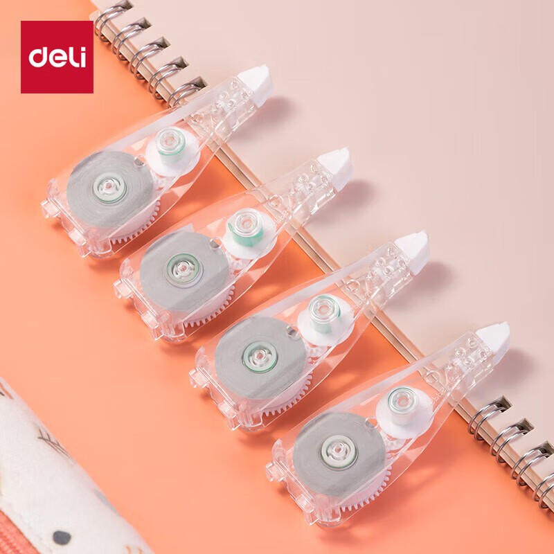 Bút Xóa Băng Bấm Deli 6m/12m/20m/30m/40m – Màu Pastel, Xóa Sạch, Khô Nhanh, Bám Dính Tốt