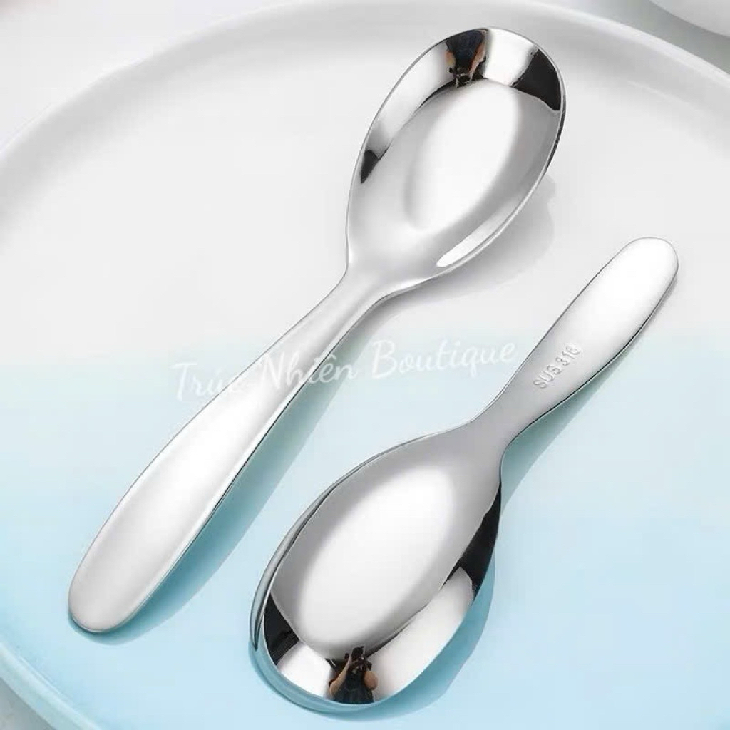Muỗng inox 316L cao cấp sáng bóng cho bé muỗng ngắn -T84