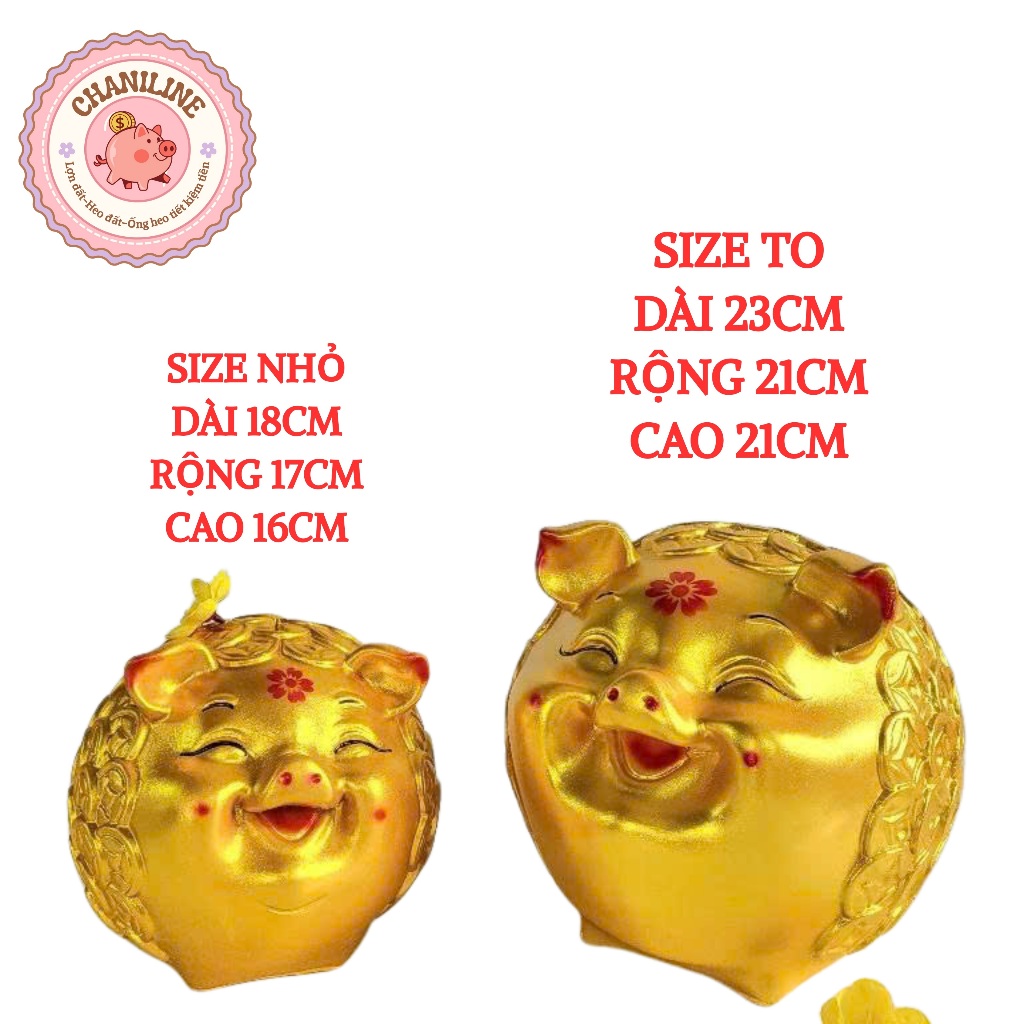 Heo đất Lợn đất Heo mắt híp đồng xu hàn quốc SIZE TO trang trí quà tặng Ống heo tiết kiệm tiền