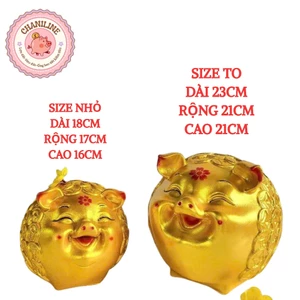 Heo đất Lợn đất Heo mắt híp đồng xu hàn quốc SIZE TO trang trí quà tặng Ống heo tiết kiệm tiền