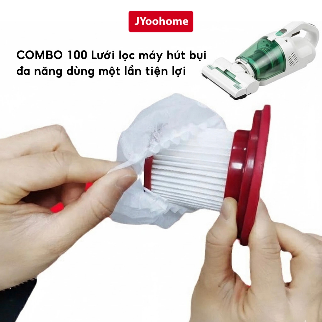 COMBO 100 Túi Lọc Bụi Dành Cho Máy Hút Bụi JYoohome Túi Lưới Lõi Lọc Bụi Phụ Kiện Máy Hút Bụi
