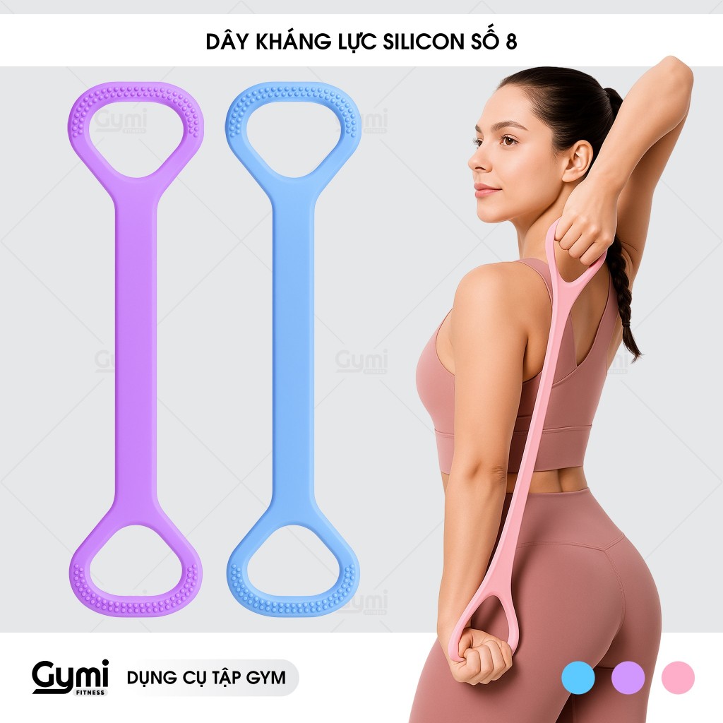 Dây Kháng Lực Silicon Số 8-Dây Kéo Đàn Hồi Tập Gym,Yoga,Tập Tay Vai,Lưng Cho Nam Nữ-VongSo8-Silicone