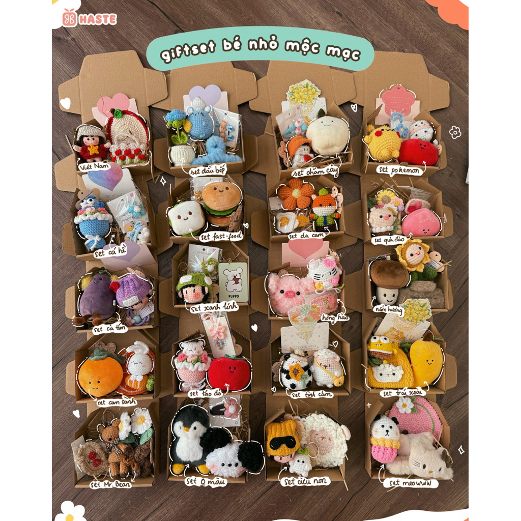 [MỖI SET ĐỀU CÓ THIỆP] Set Quà Mộc Mạc Mix Gấu Bông Móc Khoá Gương Handmade Tổng Hợp Đáng Yêu Cho Bạn Nữ Giftset