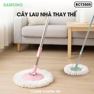 Cây Lau Nhà 360 độ xoay tay BonboxBCT3505 Kèm Bông Lau Nhà, Chổi Lau Nhà Thông Minh Bông Tròn Thay Thế cho BCT706/ BCT70