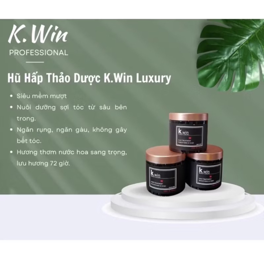Hấp Ủ Tóc K.WIN Black Professional Hair Treatment Smoothing Siêu Mềm Mựợt Bóng Khoẻ(Hàng Chính Hãng) 500ml