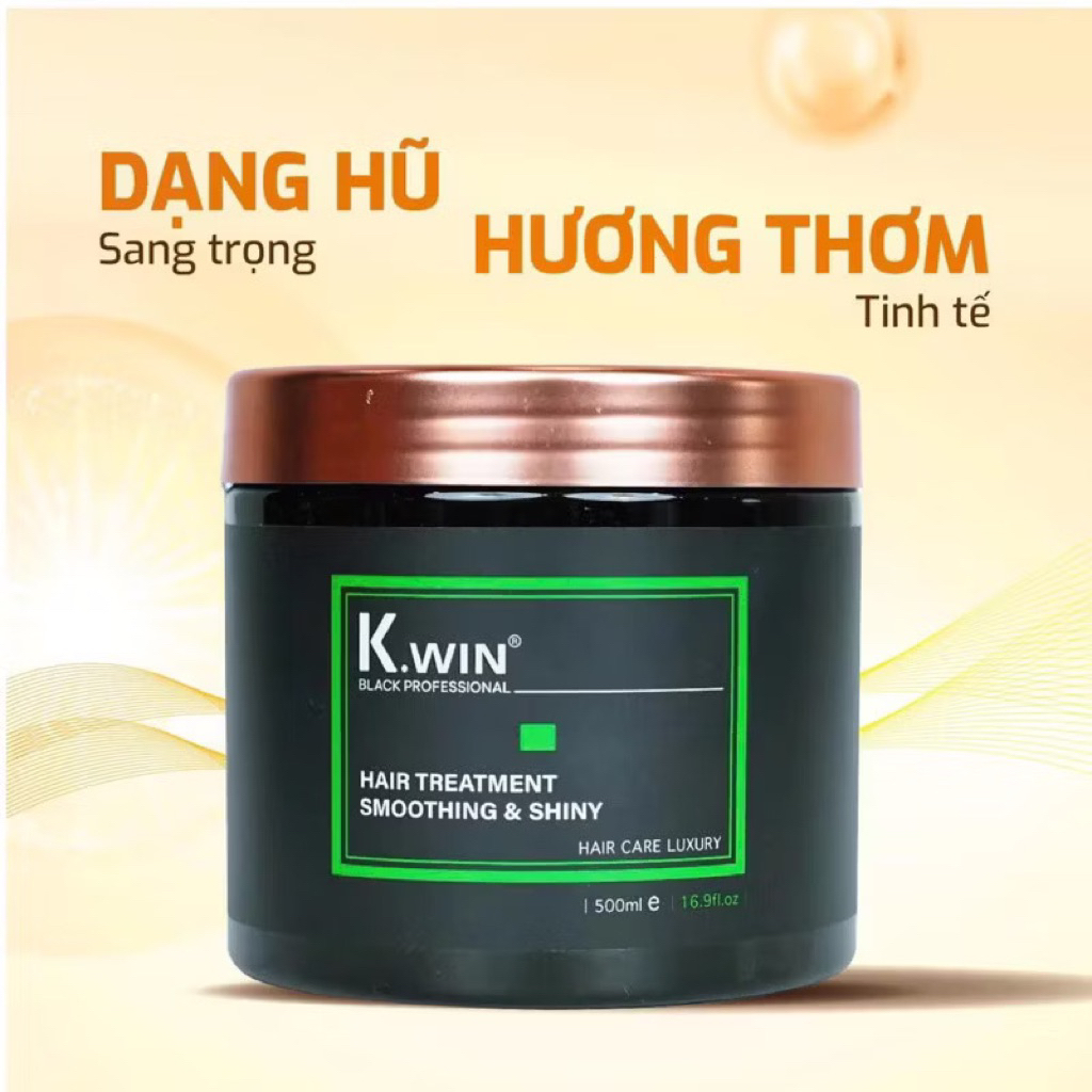 Hấp Ủ Tóc K.WIN Black Professional Hair Treatment Smoothing Siêu Mềm Mựợt Bóng Khoẻ(Hàng Chính Hãng) 500ml