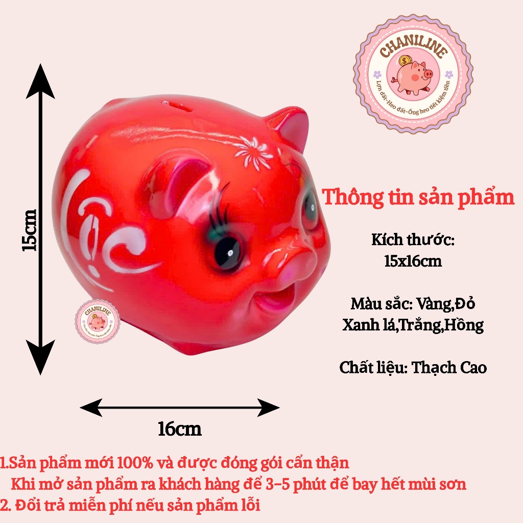 Heo đất lợn đất heo truyền thống (Size Nhỏ) ống heo tiết kiệm tiền trang trí,quà tặng đáng yêu cute
