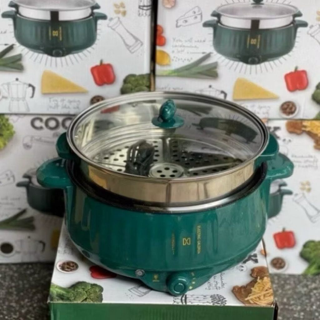 Nồi Lẩu Đa Năng 28CM 2 Tầng - 2IN1 Kèm Giá Hấp Inox, Lẩu Hấp, Xào Chiên